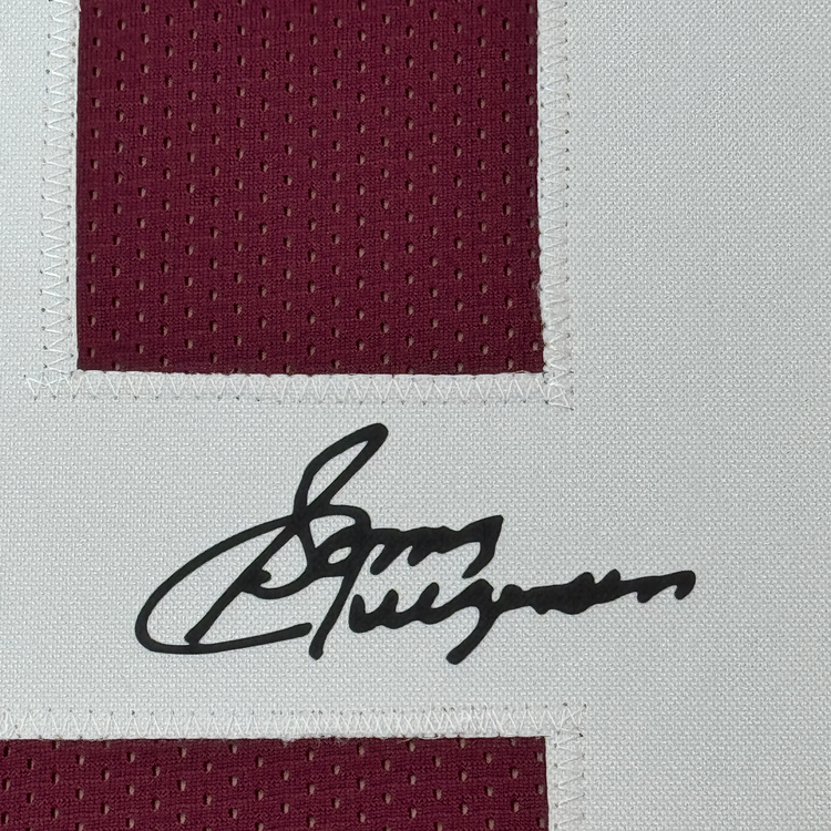 Framed Facsimile Autographed Sonny Jurgensen 35x39 Washington Red Reprint Laser Auto Football Jersey