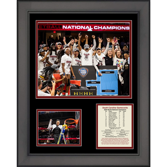 Framed South Carolina Gamecocks 2024 Women's NCAA National Champions 11"x14" College Basketball Three Photo Collage