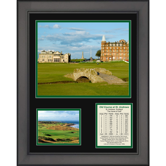 Framed Old Course at St. Andrews  The Home of Golf  LIV PGA Golf 11"x14" Three Photo Collage