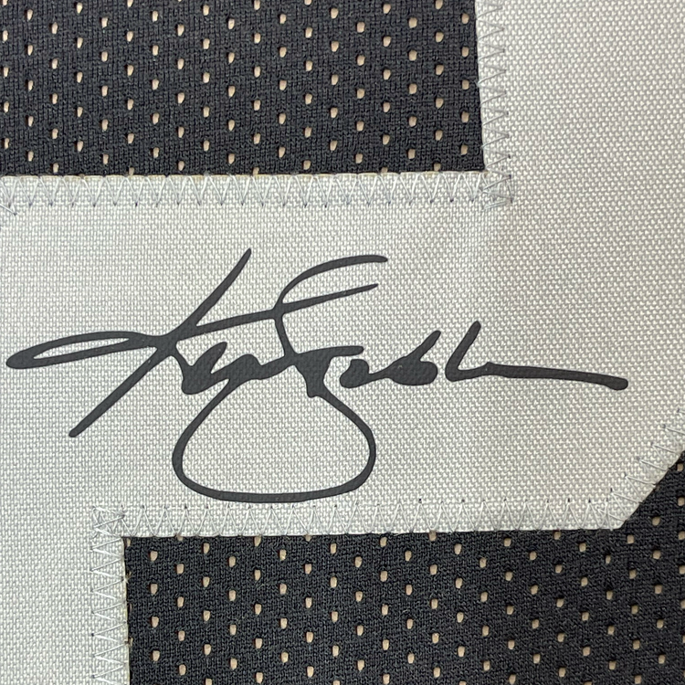 Framed Facsimile Autographed Ken Stabler 35x39 Oakland Las Vegas Black Reprint Laser Auto Football Jersey