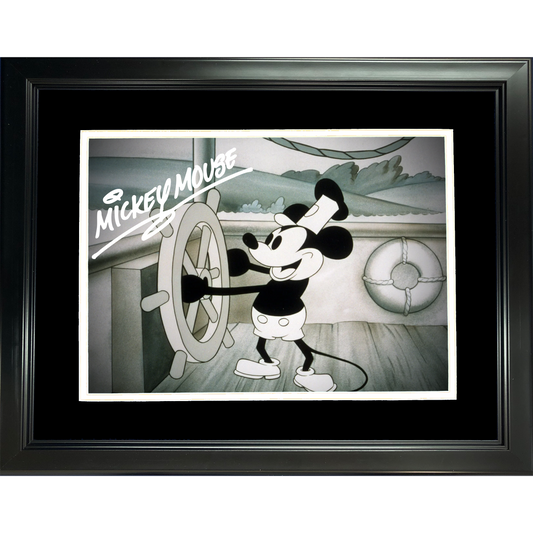 Framed Steamboat Willie Facsimile Laser Engraved Signature Auto 11"x14" Photo HOFSM Holo