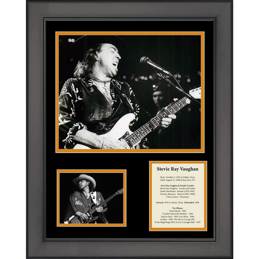 Framed Stevie Ray Vaughan 11"x14" Music Three Photo Collage