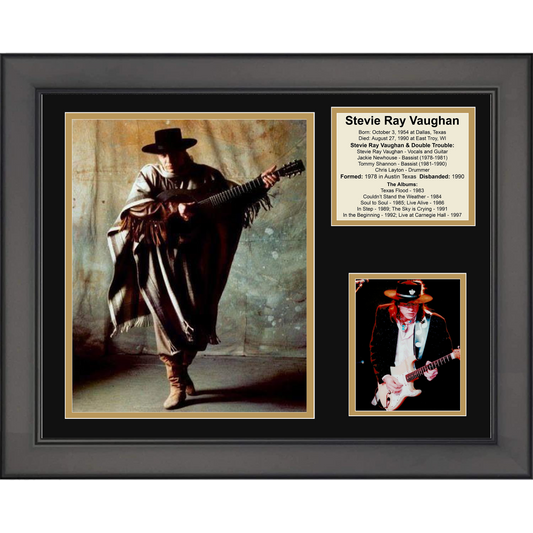 Framed Stevie Ray Vaughan Albums 11"x14" Music Three Photo Collage
