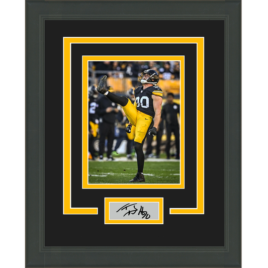 Framed T.J. Watt Facsimile Laser Engraved Signature Auto Pittsburgh Steelers 11x14 Football Photo