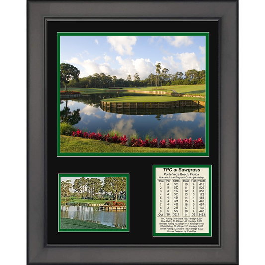 Framed TPC at Sawgrass Ponte Verda Beach Course LIV PGA Golf 11"x14" Three Photo Collage