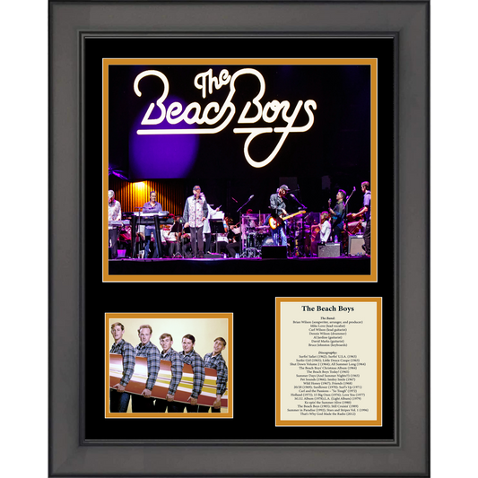 Framed The Beach Boys Band Members & Discography 11"x14" Music Three Photo Collage