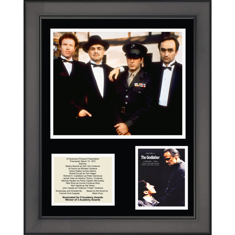Framed The Godfather Movie 11"x14" Three Photo Collage
