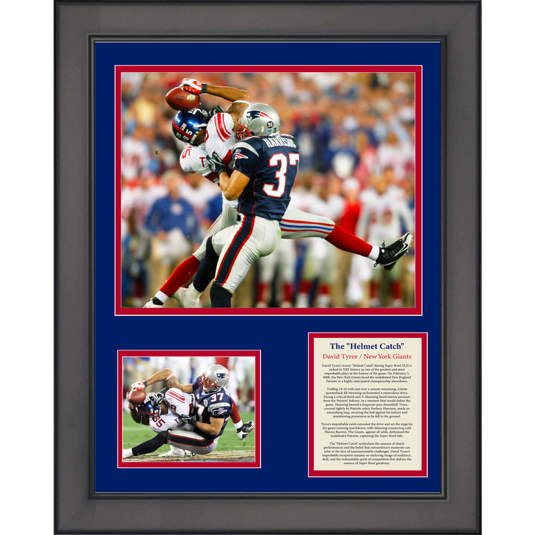 Framed David Tyree Helmet Catch Super Bowl XLII New York Giants 11"x14" Three Photo Collage