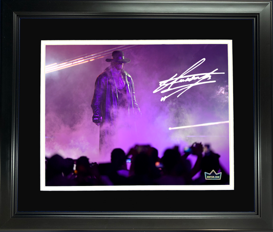 Framed The Undertaker WWE Facsimile Laser Engraved Signature Auto 11"x14" Wrestling Photo HOFSM Holo