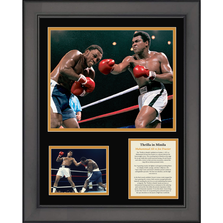 Framed Thrilla In Minila Muhammad Ali vs Joe Frazier Boxing 11"x14" Three Photo Collage