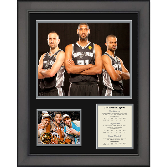 Framed Big 3 Duncan Parker Ginobili Basketball 11"x14"Three Photo Collage