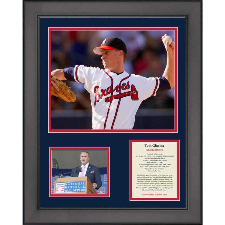 Framed Tom Glavine Hall of Fame Atlanta Braves 11"x14" Baseball Three Photo Collage
