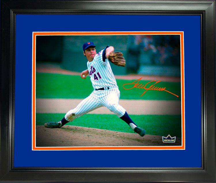 Framed Tom Seaver New York Mets Facsimile Laser Engraved Signature Auto 11"x14" Baseball Photo HOFSM Holo