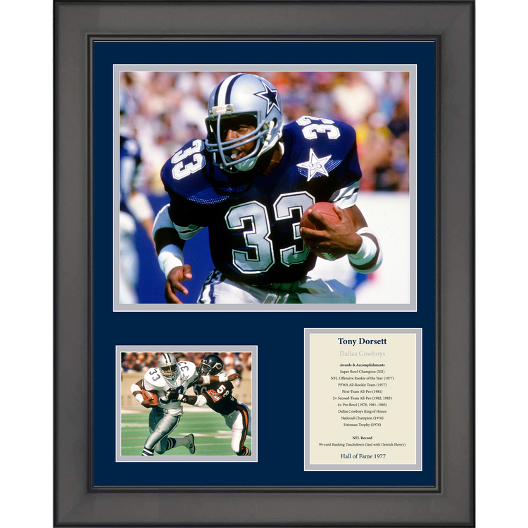 Framed Tony Dorsett Hall of Fame Dallas Cowboys 11"x14" Football Three Photo Collage