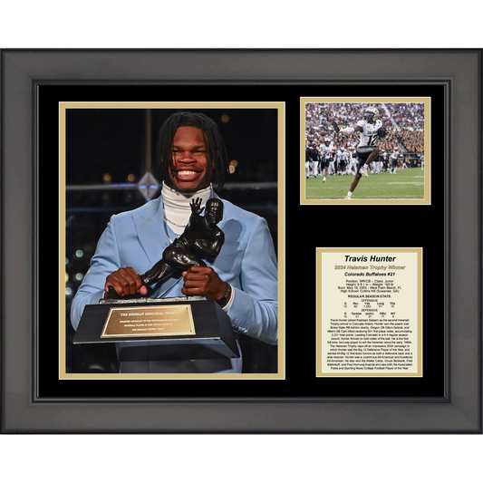 Framed Travis Hunter Colorado Buffaloes 2024 Heisman Trophy Winner 11"x14" College Football Three Photo Collage