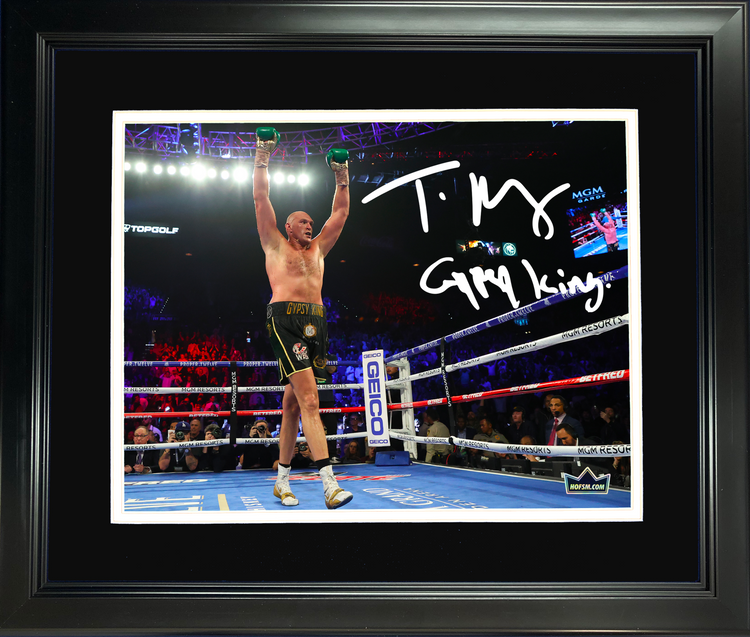 Framed Tyson Fury  Gypsy King  Facsimile Laser Engraved Signature Auto 11"x14" Boxing Photo HOFSM Holo