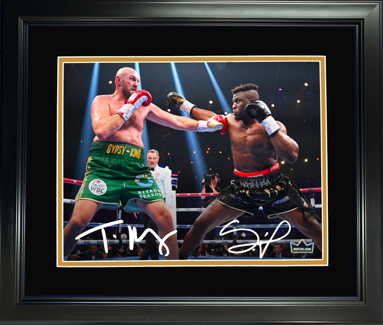 Framed Tyson Fury vs Francis Ngannou Facsimile Laser Engraved Signature Auto 11"x14" Boxing Photo HOFSM Holo