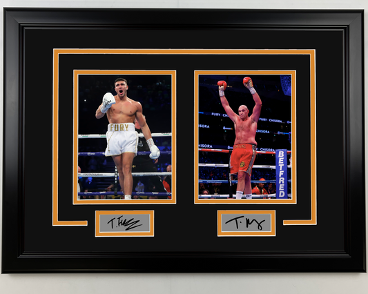 Framed Tyson Fury and Tommy Fury 17x23 Dual Boxing Photo