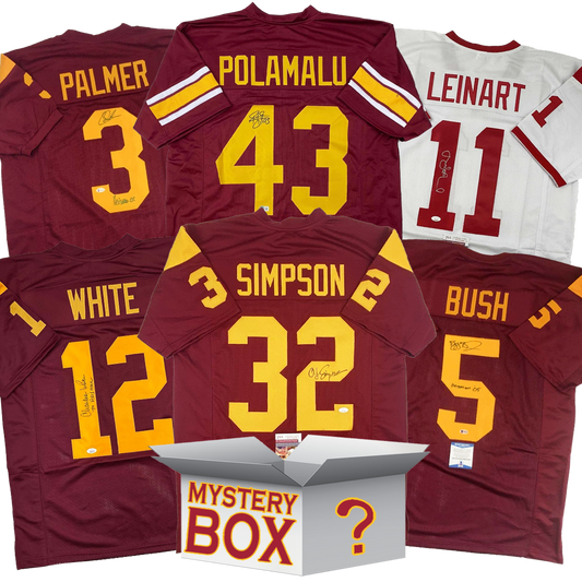 Autographed/Signed USC University of Southern California College Football Jersey Mystery Box with PSA JSA or Beckett COA