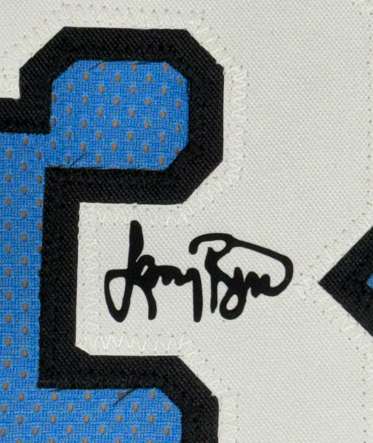Framed Facsimile Autographed Larry Bird 35x39 Indiana State Blue Reprint Laser Auto College Basketball Jersey