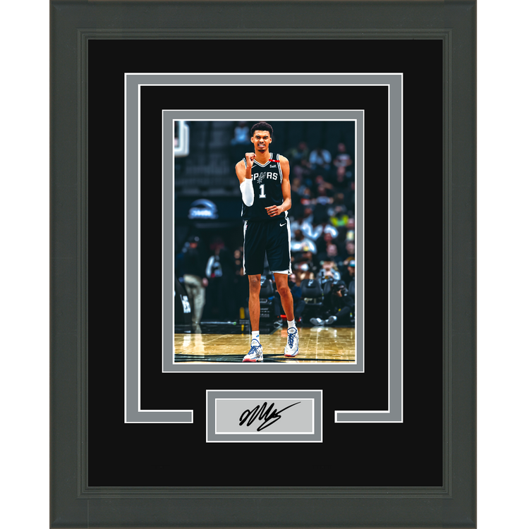 Framed Victor Wembanyama Facsimile Laser Engraved Signature Auto San Antonio Spurs 11x14 Basketball Photo