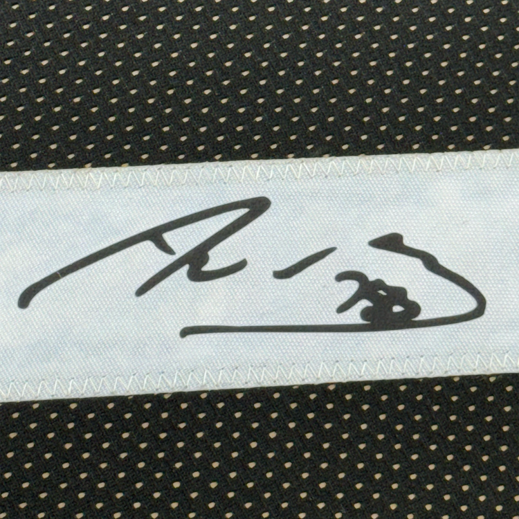 Framed Facsimile Autographed Alejandro Villanueva 35x39 Pittsburgh Black Reprint Laser Auto Football Jersey