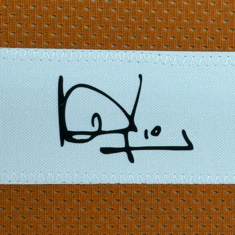 Framed Facsimile Autographed Vince Young 35x39 Texas Orange Reprint Laser Auto College Football Jersey