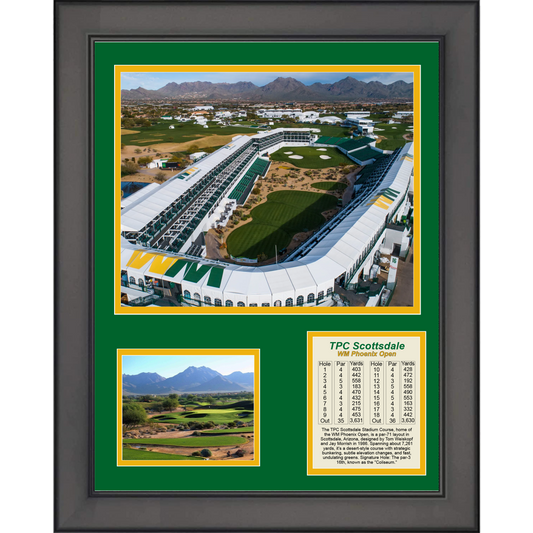 Framed TPC Scottsdale Waste Management WM Phoenix Open Course 16th Hole Coliseum PGA Tour Golf 11"x14" Three Photo Collage
