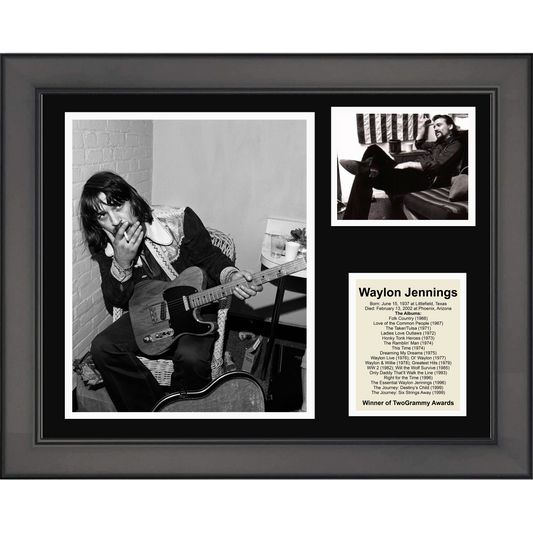 Framed Waylon Jennings 11"x14" Music Three Photo Collage #2
