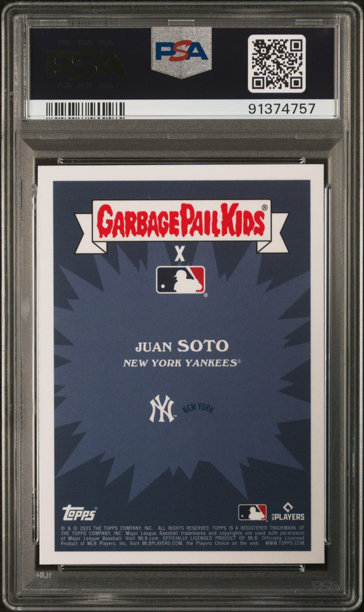 Graded 2023 Topps Garbage Pail Kids Juan Soto #15A JUAN-A Dance Baseball Card PSA 10 Gem Mint