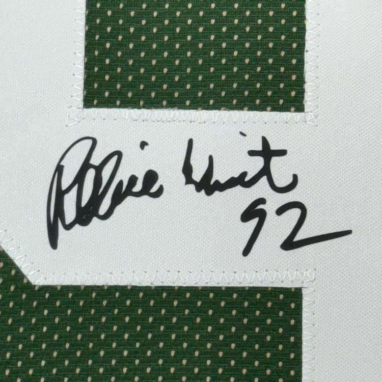 Framed Facsimile Autographed Reggie White 35x39 Green Bay Green Reprint Laser Auto Football Jersey Size Men's XL