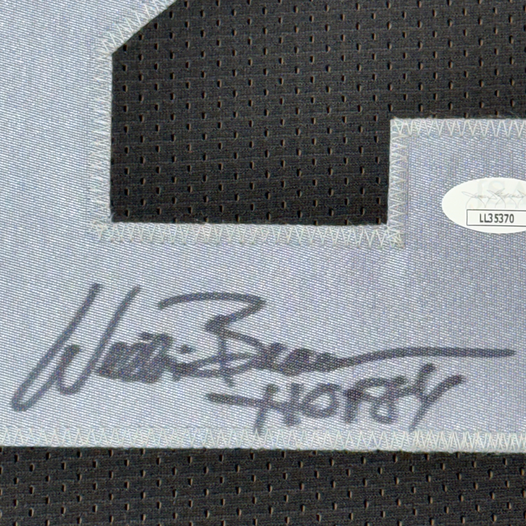 Framed Autographed/Signed Willie Brown 35x39 HOF 84  Las Vegas Oakland Black Football Jersey JSA COA
