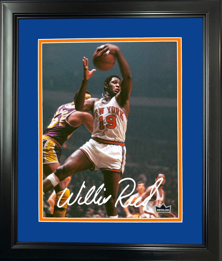 Framed Willis Reed Facsimile Laser Engraved Signature Auto 11"x14" Basketball Photo HOFSM Holo