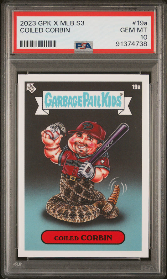 Graded 2023 Topps Garbage Pail Kids Corbin Carroll #19A Coiled Corbin Rookie RC Baseball Card PSA 10 Gem Mint