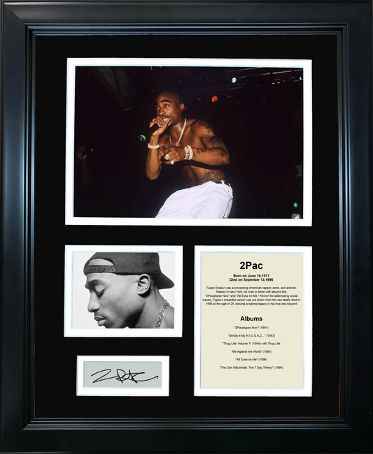 Framed 2Pac Discography Facsimile Laser Engraved Signature Auto 11"x14"Music Photo Sig Collage