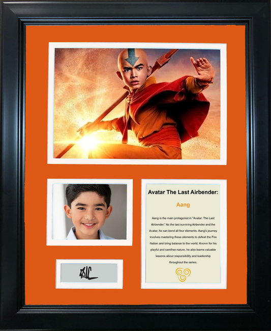 Framed Aang Avatar Facsimile Laser Engraved Signature Auto 11"x14"Photo Sig Collage