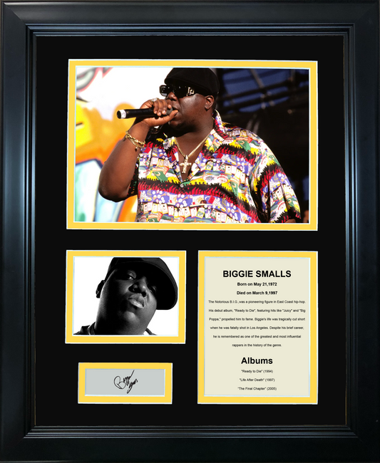 Framed Biggie Smalls Discography Facsimile Laser Engraved Signature Auto 11"x14" Music Photo Sig Collage