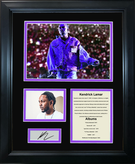 Framed Kendrick Lamar Discography Facsimile Laser Engraved Signature Auto 11"x14" Music Photo Sig Collage