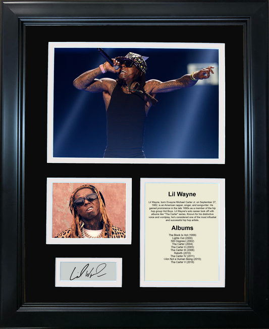 Framed Lil Wayne Discography Facsimile Laser Engraved Signature Auto 11"x14" Music Photo Sig Collage