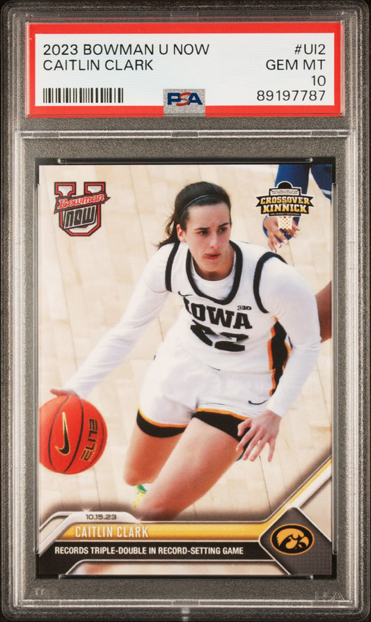 Graded 2023 Topps Bowman U Now Caitlin Clark #UI2 Rookie RC Basketball Card PSA 10 Gem Mint