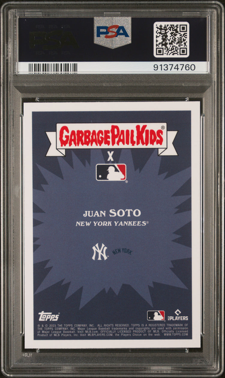 Graded 2023 Topps Garbage Pail Kids Juan Soto #15B Soto Shuffling Baseball Card PSA 10 Gem Mint