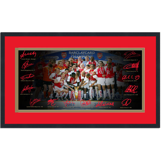 Framed Arsenal 2003/2004  The Invincibles  Premier League Champions Facsimile Signature Team Auto 16x24 Soccer Photo