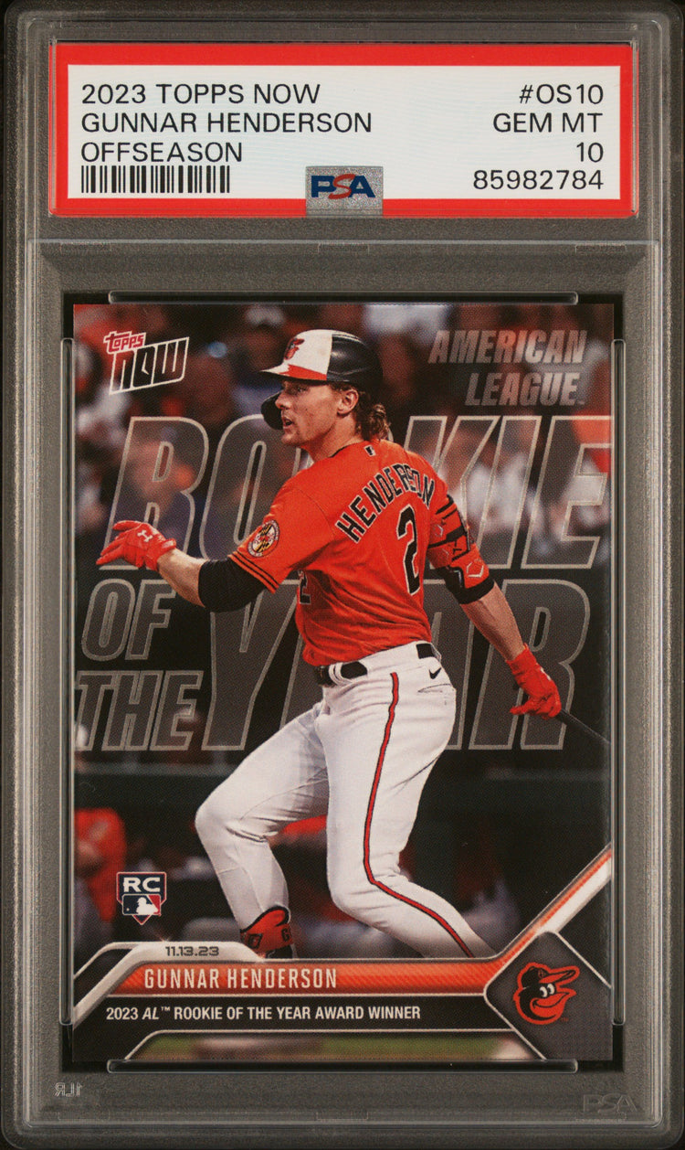 Graded 2023 Topps Now Gunnar Henderson #OS10 Offseason Rookie RC Baseball Card PSA 10 Gem Mint