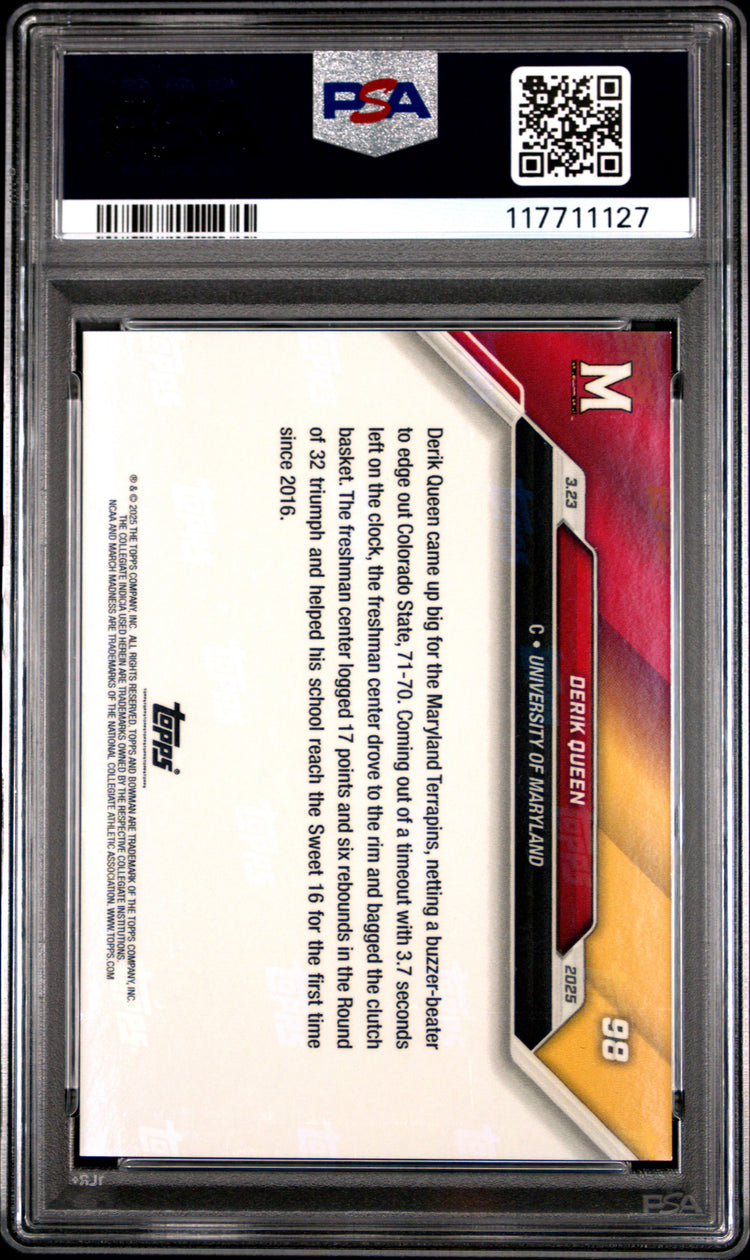 Graded 2024 Topps Bowman U Now Derik Queen #98 Blue /49 Rookie RC Basketball Card PSA 10 Gem Mint