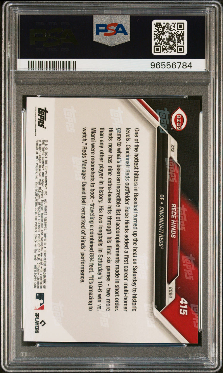 Graded 2024 Topps Now Rece Hinds #415 Rookie RC Baseball Card PSA 9 Mint