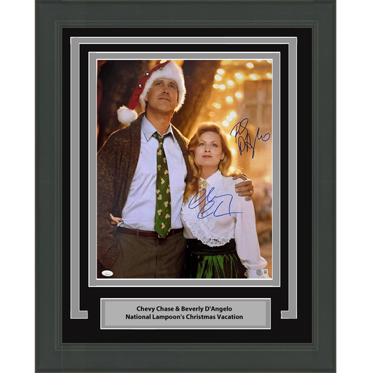 Framed Autographed/Signed Chevy Chase & Beverly D'Angelo National Lampoon's Christmas Vacation 11x14 Photo JSA COA
