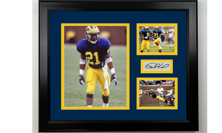 Framed Desmond Howard Michigan Wolverines Facsimile Laser Engraved Signature Football 14x11 3 Photo Collage