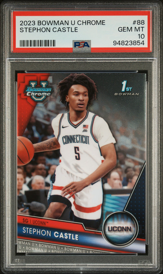 Graded 2023 Topps Bowman U Chrome Stephon Castle #88 Rookie RC Basketball Card PSA 10 Gem Mint