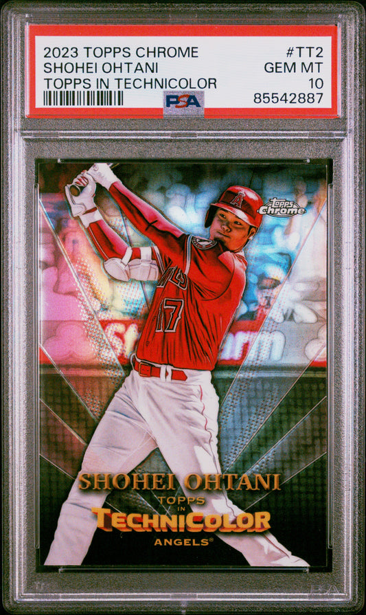 Graded 2023 Topps Chrome Shohei Ohtani #TT2 Topps in Technicolor Baseball Card PSA 10 Gem Mint