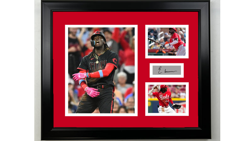 Framed Elly De La Cruz Cincinnati Reds Facsimile Laser Engraved Signature Baseball 14x11 3 Photo Collage